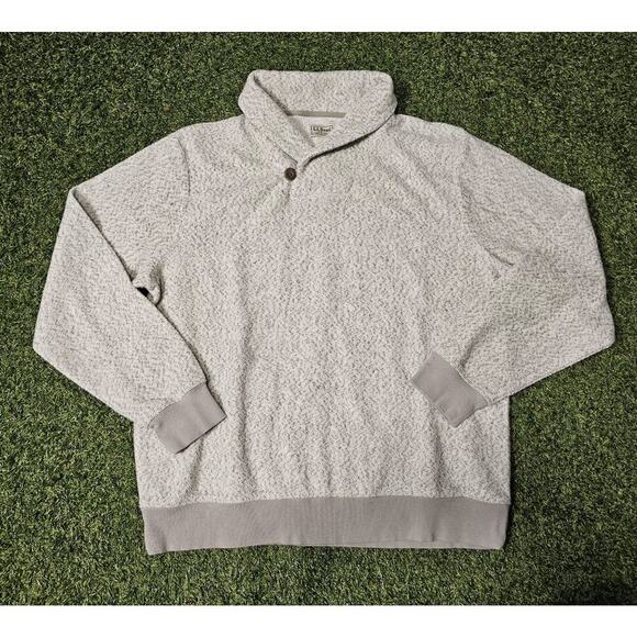 LL Bean Men's Heritage Marled Fleece Pullover Sweater Gray Heather Size Large - Picture 1 of 7